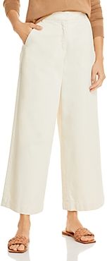 Wide Leg Cotton Ankle Trousers