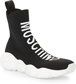 Logo Knit High-Top Sneakers