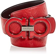 Gancini Embossed Leather Belt