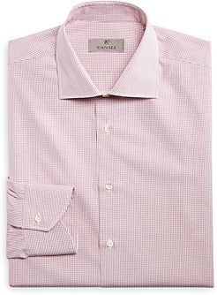 Berry Micro Check Dress Shirt