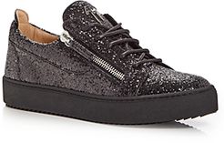 Glitter Double Zip Low Top Sneakers