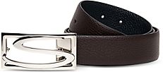 Leather Logo Buckle Belt