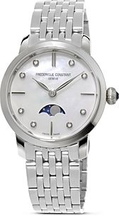 Slimline Moonphase Stainless Steel Watch, 30mm