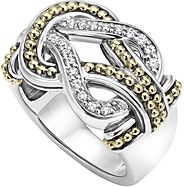 Sterling Silver and 18K Gold Newport Diamond Ring