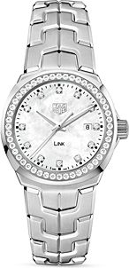 Link Mother-Of-Pearl and Diamond Watch, 32mm