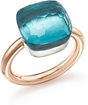 Nudo Maxi Ring with Blue Topaz in 18K Rose and White Gold
