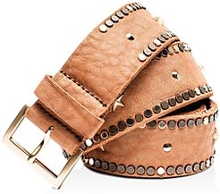 Starlight Embellished Leather Belt