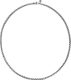 Sterling Silver Classic Chain Woven Box Chain Necklace, 26