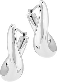 Oval Twist Hoop Earrings in 14K White Gold - 100% Exclusive