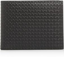 Mini Gancini Embossed Leather Bi-Fold Wallet