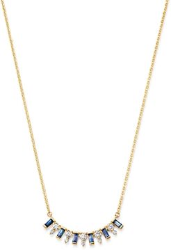 14K Yellow Gold & Diamond & Sapphire Necklace, 16 - 100% Exclusive