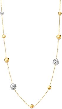 Polished Bead Link Chain Necklace in 14K White & Yellow Gold, 18 - 100% Exclusive