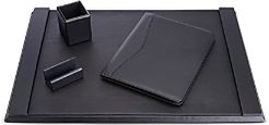 4 Pc. Suede Lined Executive Desk Accessory Set