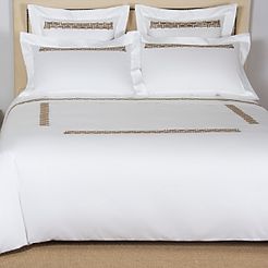 Basket Weave Embroidered Duvet Cover, King