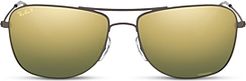 Unisex Polarized Aviator Sunglasses, 59mm