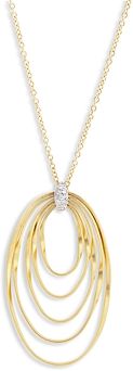 18K Yellow Gold Onde Diamond Long Pendant Necklace, 31.5