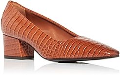 Pierson Snake Embossed Square Toe Pumps