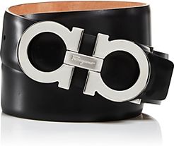 Double Gancini Leather Belt