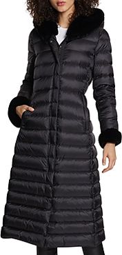 Lexie Shearling Hood Maxi Puffer Coat