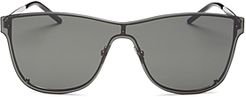 Unisex Shield Square Sunglasses, 99mm