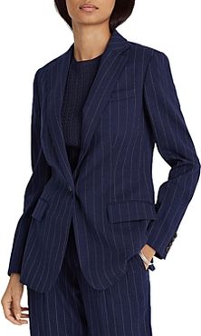 Lauren Ralph Lauren Pinstriped Stretch Wool Blazer