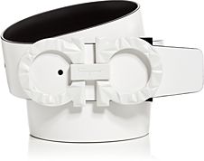 Double Gancini Buckle Reversible Leather Belt