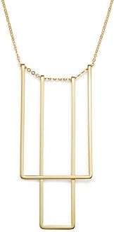 14K Yellow Gold Simple Square Bib Necklace, 17 - 100% Exclusive