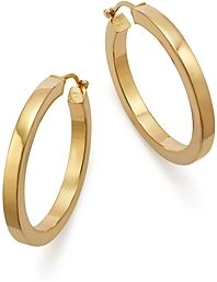 14K Yellow Gold Square Polished Tube Hoop - 100% Exclusive