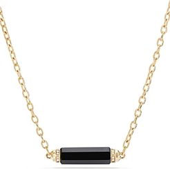Barrels Single Station Necklace with Black Onyx & Diamonds in 18K Gold