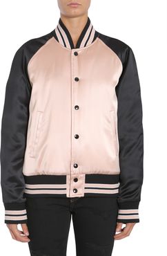 varsity "teddy" satin jacket