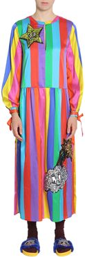 silk blend rainbow dress