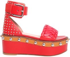 red (v) platfrom sandals