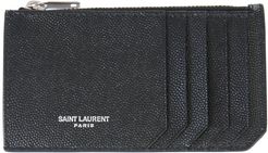card holder with zip and logo