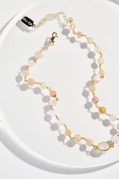 Libi Stone Choker by Ela Rae at Free People, Pink Opal / Moonstone, One Size