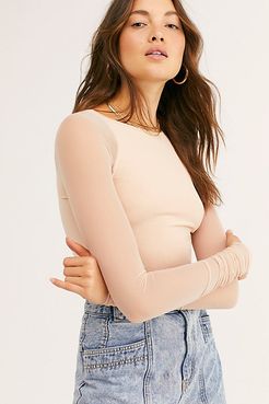 Scrunch Sleeve Seamless by Free People, Lilac Champagne, M/L