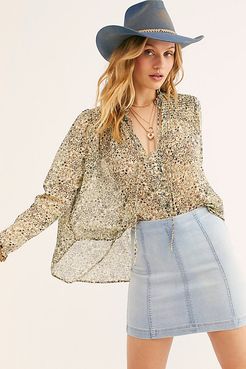 Modern Femme Denim Mini by We The Free at Free People, Faded Blue Wash, US 10