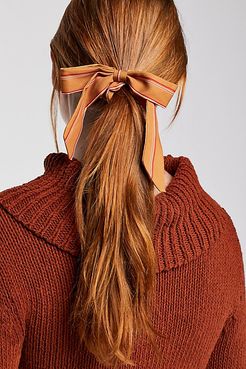 Bow Scrunchie by Free People, Gold / Red Stripe, One Size