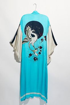 Rising Sun Maxi Kimono by Free People, Blue Curacao Combo, One Size