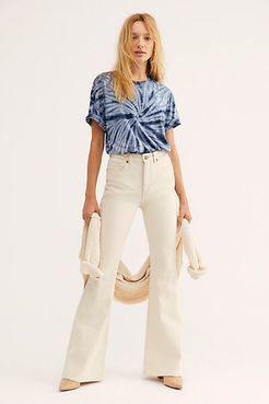 High-Rise Flare Jeans by Lee at Free People, Ecru, 31