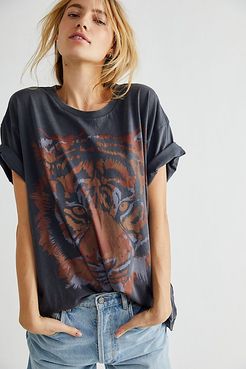 Oversized Tiger Tee by Wrangler at Free People, Washed Black, XS