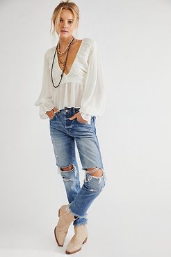 Good Time Relaxed Skinny Jeans by We The Free at Free People, Dark Indigo, 32