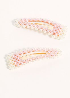 Pretty Beaded Clip Set by Free People, Camp Pink, One Size