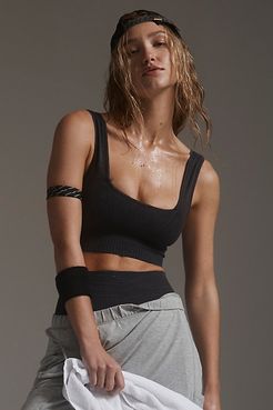 Square Neck Good Karma Bra by FP Movement at Free People, Washed Black, M/L