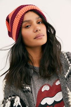 Outside The Lines Beanie by Free People, Berry Combo, One Size