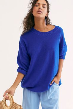 Talk All Night Cashmere Sweater by Free People, Lapis, XS