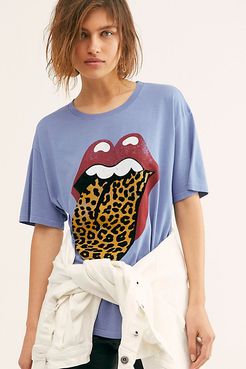 Stones Flocked Leopard Tongue Tee by Daydreamer at Free People, River, L