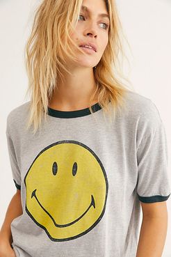Classic Smiley Ringer Tee by Daydreamer x Free People at Free People, Heather Grey, XS