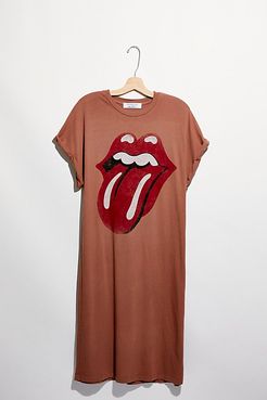 Rolling Stones 89 Rolled Sleeve Maxi Top by Daydreamer x Free People at Free People, Suede, XS