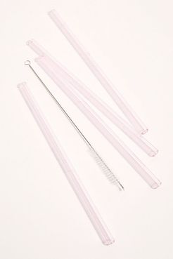 Glass Straw Bundle by Free People, Pink, One Size