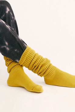 Bulky Knit Over-The-Knee Socks by Tabbisocks at Free People, Bitter Yellow, One Size